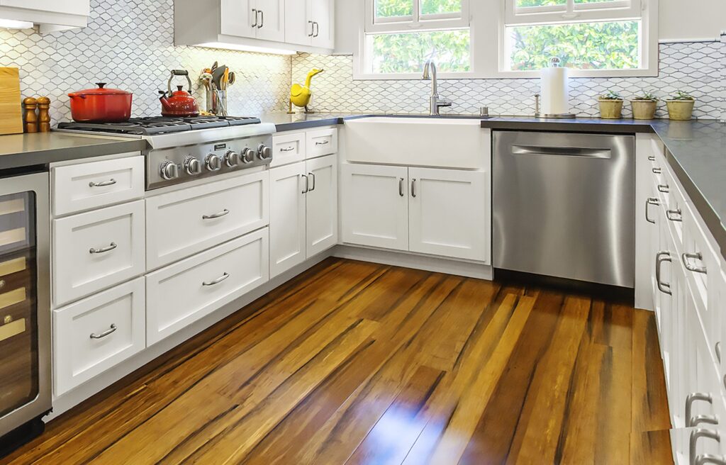 Bamboo Parquet in a Kitchen