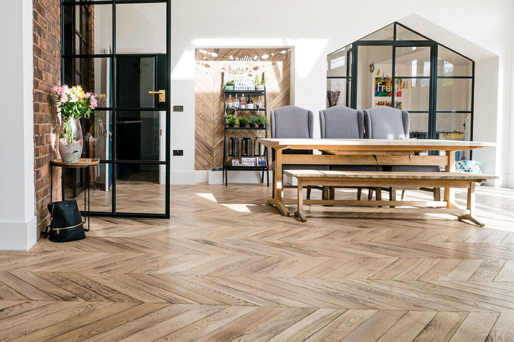 Chevron Parquet in Living Room