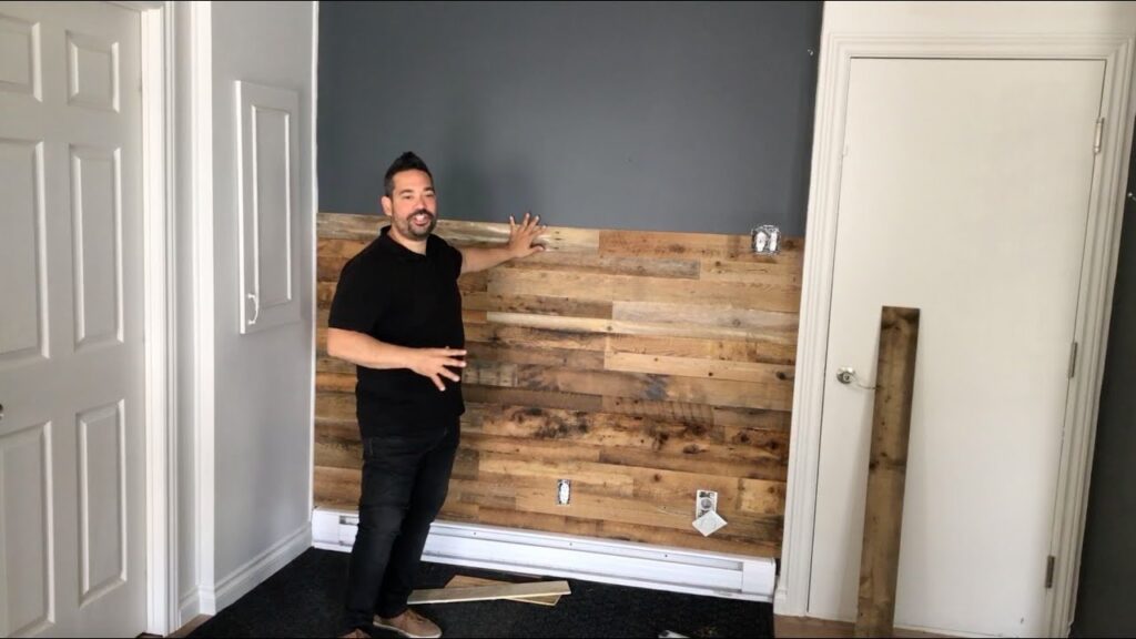 installing reclaimed wood panels