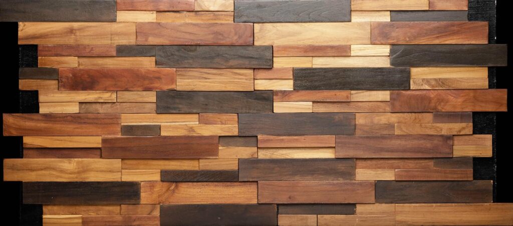 reclaimed wood panel wall
